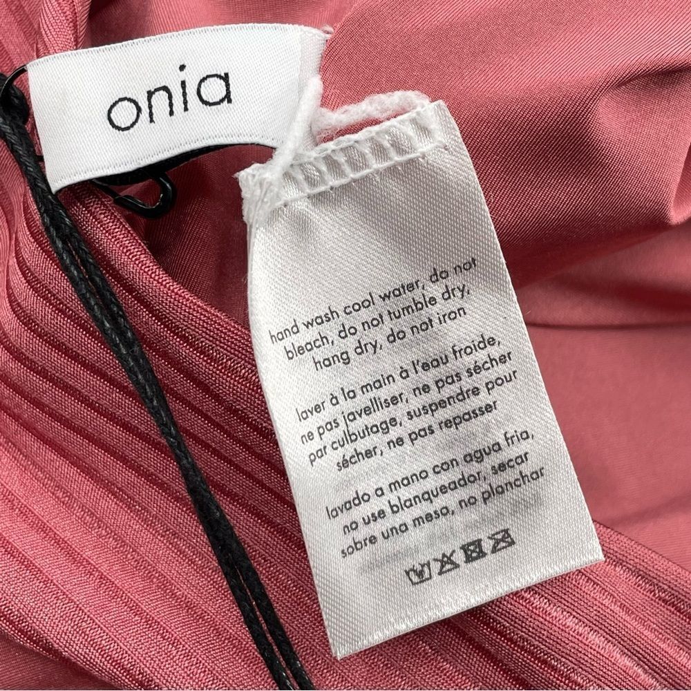 NEW Onia Michelle One-Piece Swimsuit Ribbed Belted Waist Solid Dusty Rose | XS - Picture 7 of 11